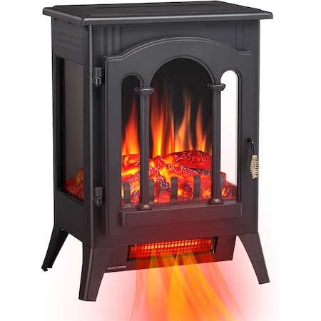 Edendirect 16.54'' 5100-BTU Black Metal Infrared Quartz Electric Stove 5220